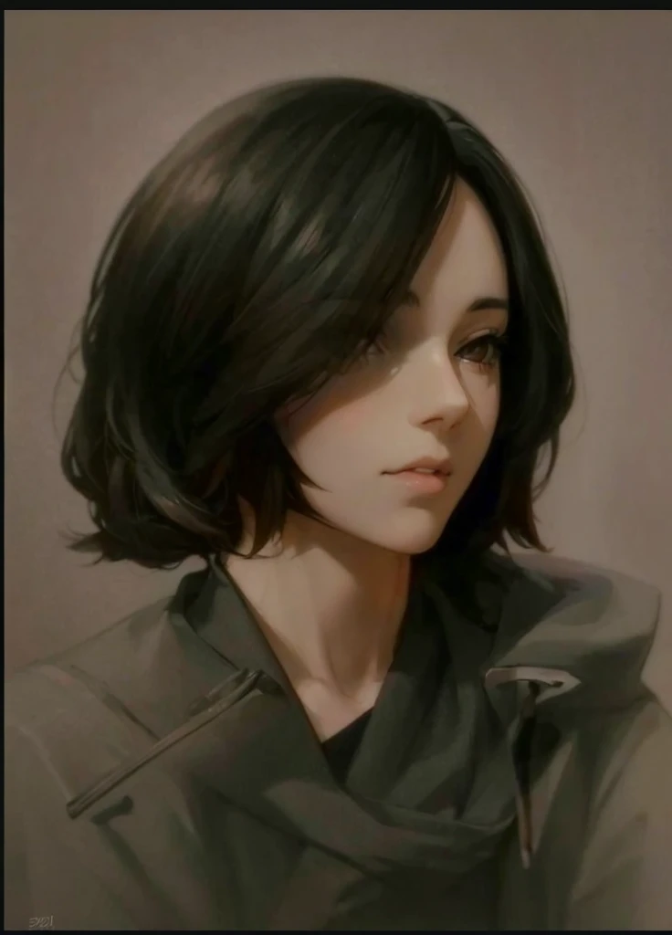 anime girl with black hair and brown eyes wearing a choke, anime realism style, beautiful anime portrait, portrait anime girl, detailed portrait of anime girl, semirealistic anime style, s anime art style, girl with black hair, fubuki, anime style portrait, realistic anime artstyle, portrait of an anime girl, beautiful anime art style, realistic anime art style, Mikasa