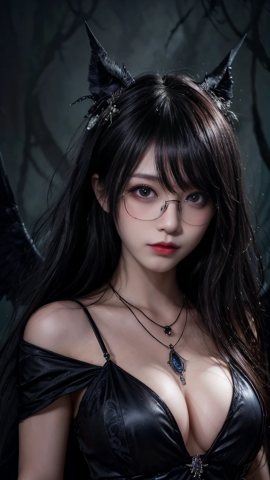 (highest quality,High resolution:1.2),(dark,Threatening:1.1),(Bad luckな:1.1), In the vortex of space,
Heart of a Goth Maiden, Very dark shade.
Her Eyes, Like dazzling fur in a starless haze,
A symphony of despair in their eyes.
Her Mogul Snaps, Mysterious Cemetery,
Think about it, The source of her sadness.
With her black hair swaying in the moonlight,
She weaves despair into her dreams.
oh, Her Soul, Shadow&#39;Embrace,
Take me to space.
At each step of the Kelhudelgoring, She summons darkness,
Dance of the Void, Whippler Big Spark.
Her touch is an icy caress of the void,
In her vague existence, I am left confused.
For Love, Bumblewisk, Cosmic Power,
Stars shining in the endless night.
Confusion swirls, Let the emptiness cry out,
Our love is a dazzling dream in the universe.
Gothic Witch of the entire star world,
In your void, I find my soul.
Hypermaximalist, Anime Style, Breathtaking oil paintings, Surreal, Ultra-realistic digital illustrations that mimic the style of oil paintings, Seamlessly blends the psychedelic visionary art of Alex Grey with the biomechanical aesthetic of H.R. Giger. Great composition, masterpiece, highest quality, (devil,Satan,Lucifer:1.1),(devilish:1.1),(Bad luck,Bad luckな:1.1),(Powerful figure:1.1、Big Breasts、Glasses) 、 ((((Huge glasses, Nerd Glasses, thick glasses, Round Glasses)))),(((Big Breasts)))、(Red eyes glow:1.6)、(Red glowing eyes,Sharp teeth:1.1),(Black wings,thick,shabby:1.1),(hellish landscape:1.1),(fire,sulfur:1.1),(Threatening atmosphere:1.1),(dark shadows,Threatening presence:1.1),(Bad luck clouds,Stormy Skies:1.1),(dark,Spooky atmosphere:1.1),(Bad luck aura,Evil energy:1.1),(dark aura,cigarette:1.1),(intense heat,Burning Flames:1.1),(Surreal,Nightmare Visions:1.1),(Predicting the end:1.1),(Twisted corners,Fiery crown:1.1),(Bad luck whispers,devilish laughter:1.1),(Cry of pain,echoing screams:1.1),(Bad luck symbols,Ancient runes:1.1),(Mysterious Relic,dark artifacts:1.1),(Infernal Ritual,Ritual sacrifice:1.1),(devilish minio