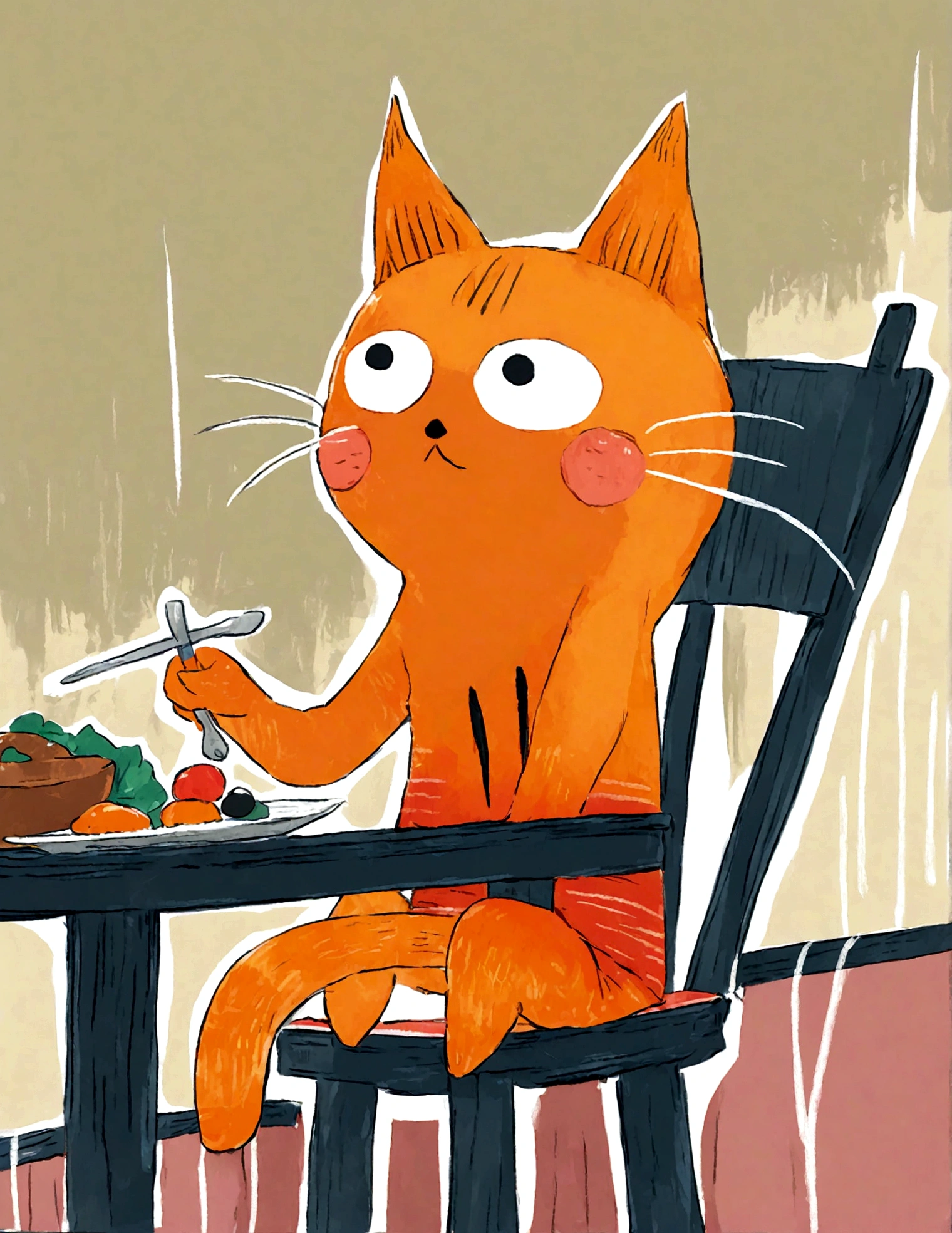 table, sitting on chair, dinner