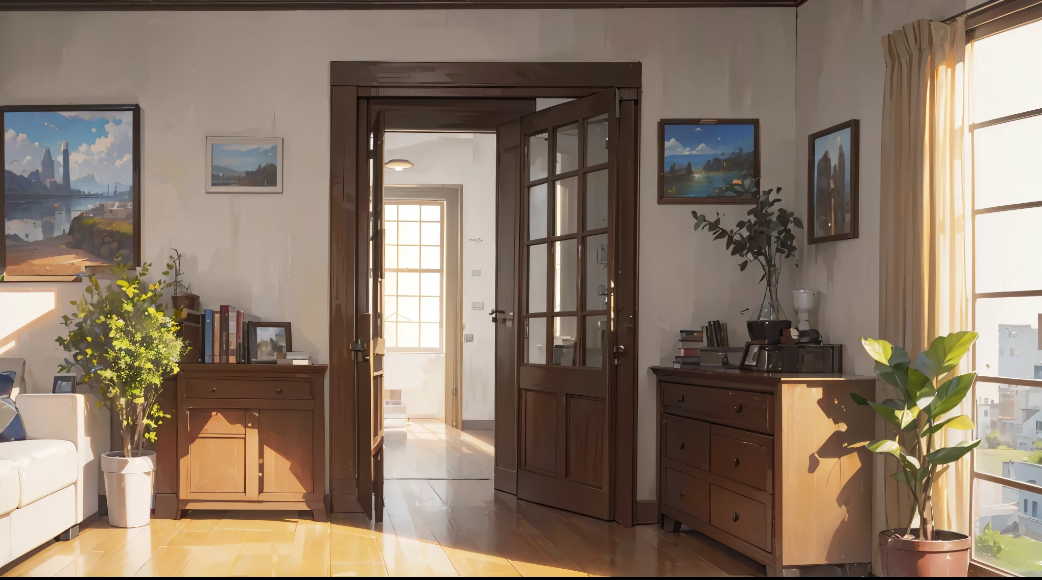 (Best quality, 4K, 8K, high resolution, masterpiece: 1.2), extremely detailed, (no one: 1.5), indoor, living room, cozy indoor,