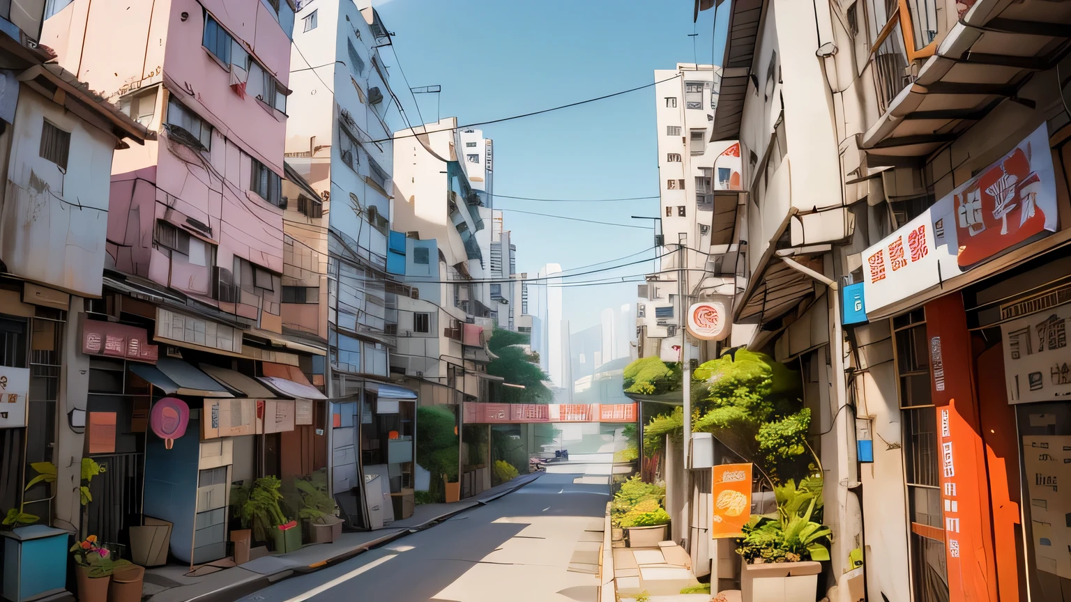 Inner City background hong kong, worms eye view