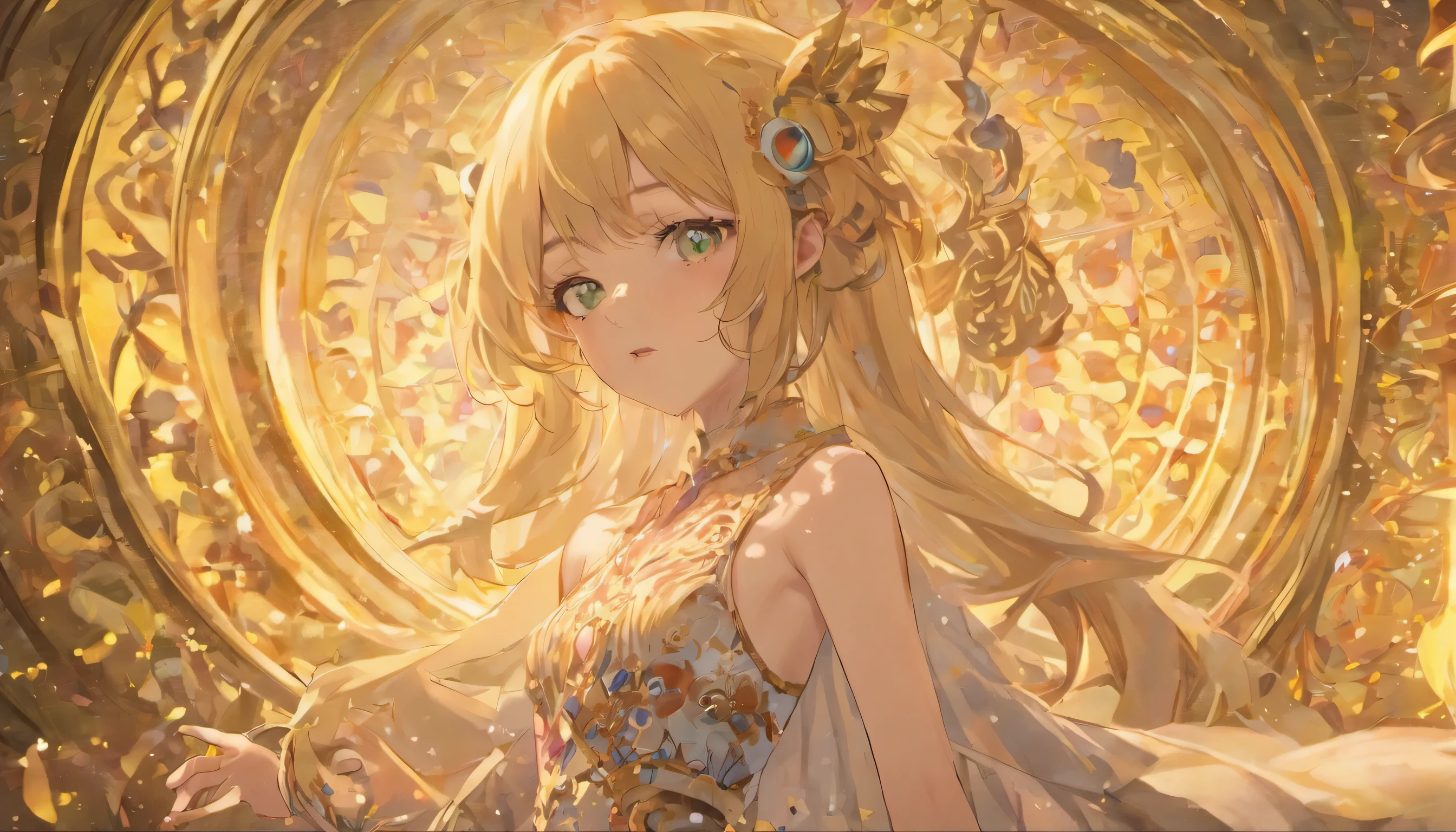 (RAW photo, best quality), (realistic),photo, masterpiece, ((teen girl )), blonde hair pale eyes skimpy (((flat chest))) ephemeral feminine tareme (masterpiece portrayal of one character in intimate action),vibrant illustrations, intricately sculpted, realistic hyper-detailed portraits, depicts real life, the scene happens in a luxurious baroque room, detailed background, blush skinny