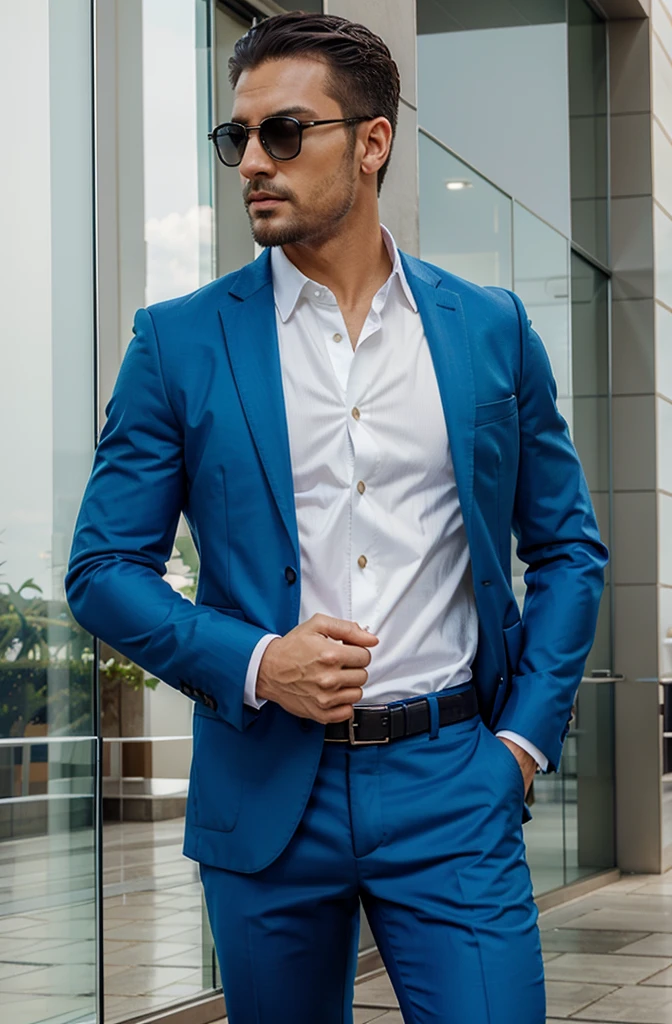 Homem estiloso na rua, classic clothes, cinto de couro