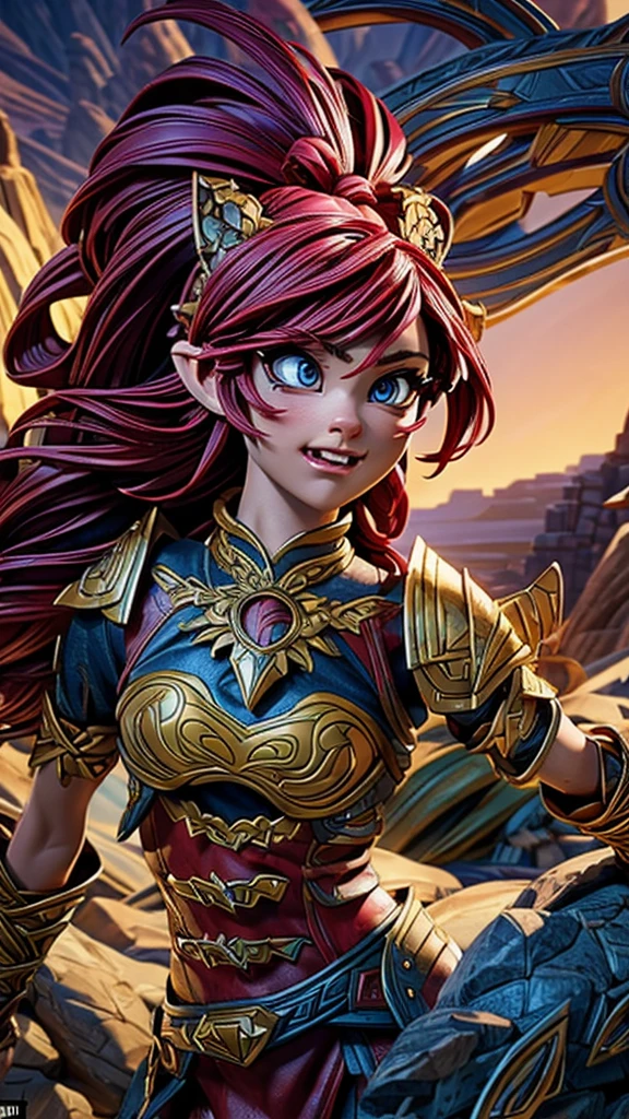 A fierce female warrior, fantasy battle scene, fighting a lion, detailed face and eyes, intricate armor, epic landscape, dramatic lighting, cinematic composition, vibrant colors, digital art, concept art style, photorealistic, best quality, 8k, highly detailed, masterpiece