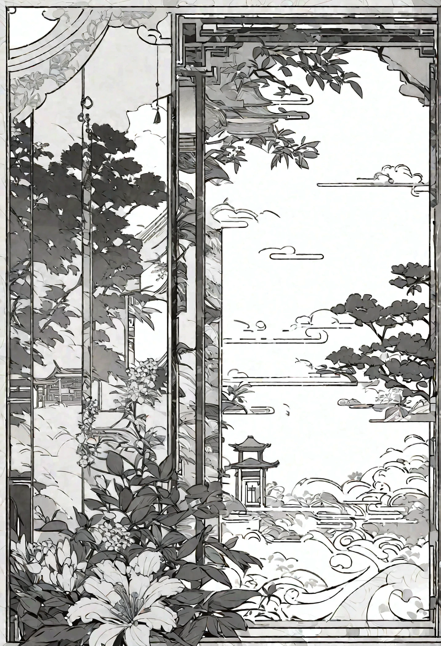 各种mushroom插画(mushroom,Flowers,1.2), White background ,Chinese summer scenery, Oriental elements, Reasonable design, clear lines, (Line Art, monochrome)