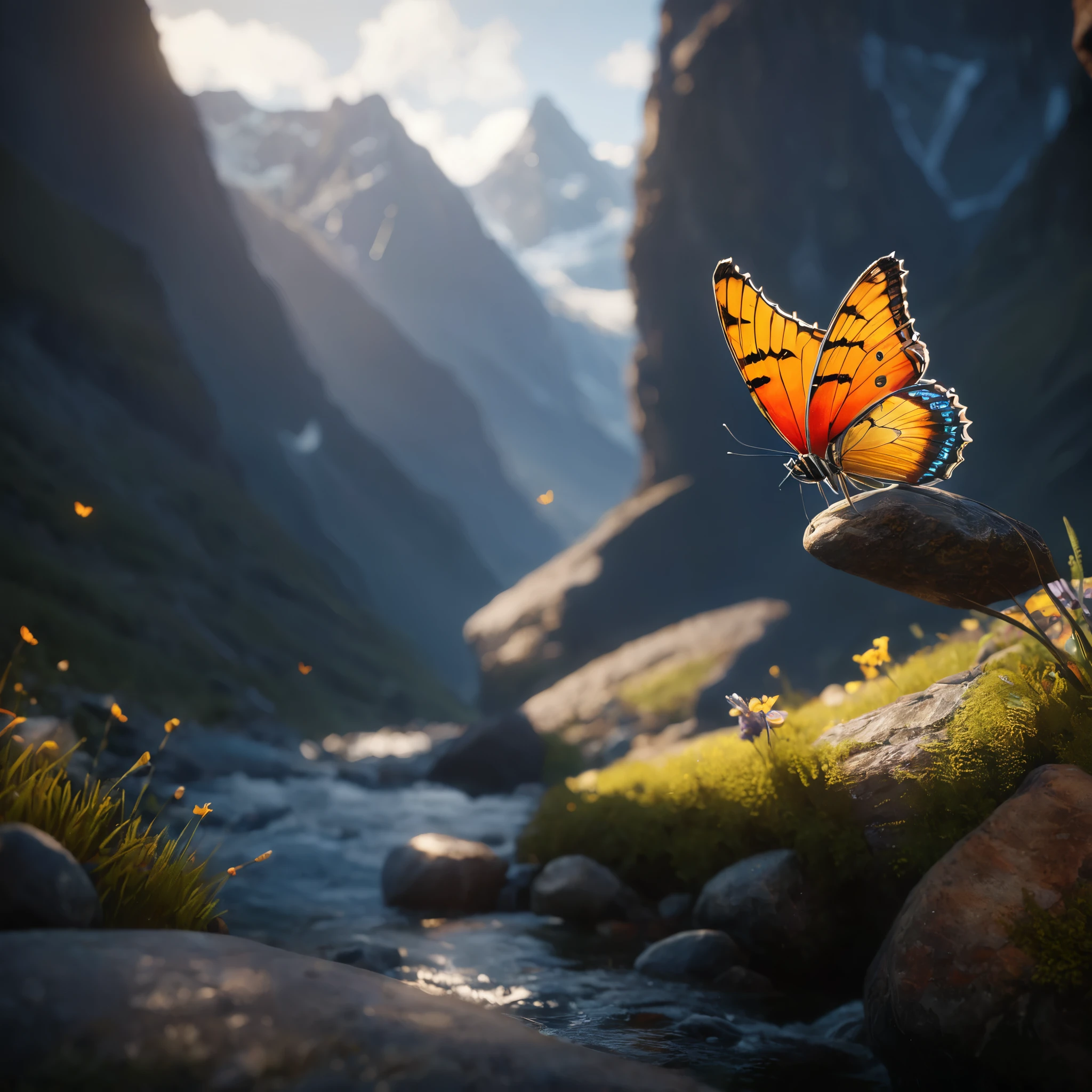 butterfly art by Max Rive and Ryan Dyar, octane render, Unreal engine 5, kodak style