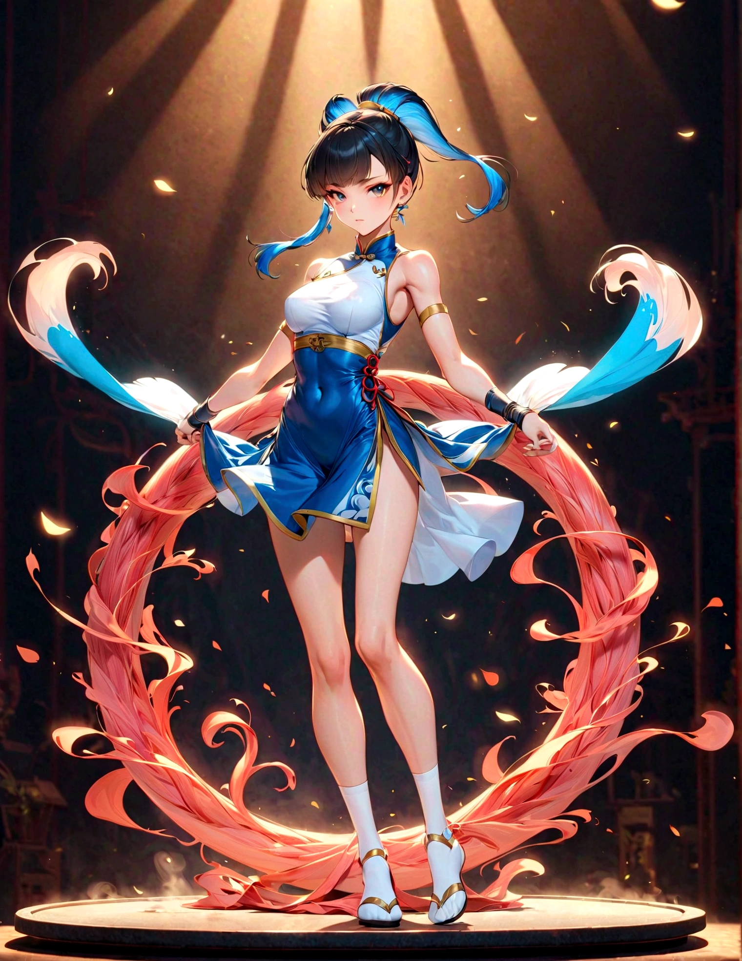 chunli from “ street fighter”,anatomical correct,fullbody,beautiful,solo,xianxia