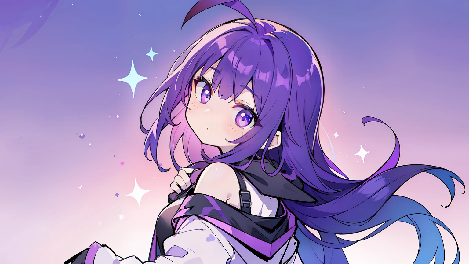 (Very bright:1.1), violet background, [1 girl:7], (head tilt:1.2), surprised, violet hair, long hair,  violet Eyes, hoodie, ([sketch|watercolor \(Moderate\)]:1.15), (Inkblot:1.1), (pale:1.2), vector trace, Gradient Blending, ((look back)), Bright colors,((colorful)), That&#39;s excellent, very detailed, Complex, (Extremely low contrast:1.4)
