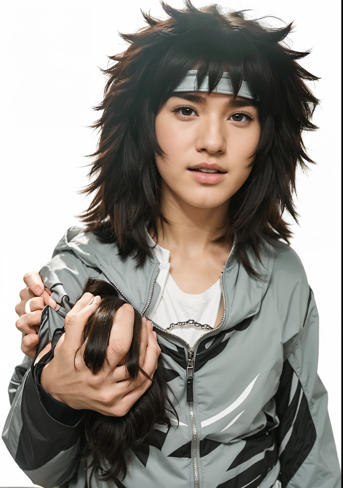 Kevin Jonas como Kiba Inuzuka, Extremely Realistic, Very Beautiful, , With dog, white puppy