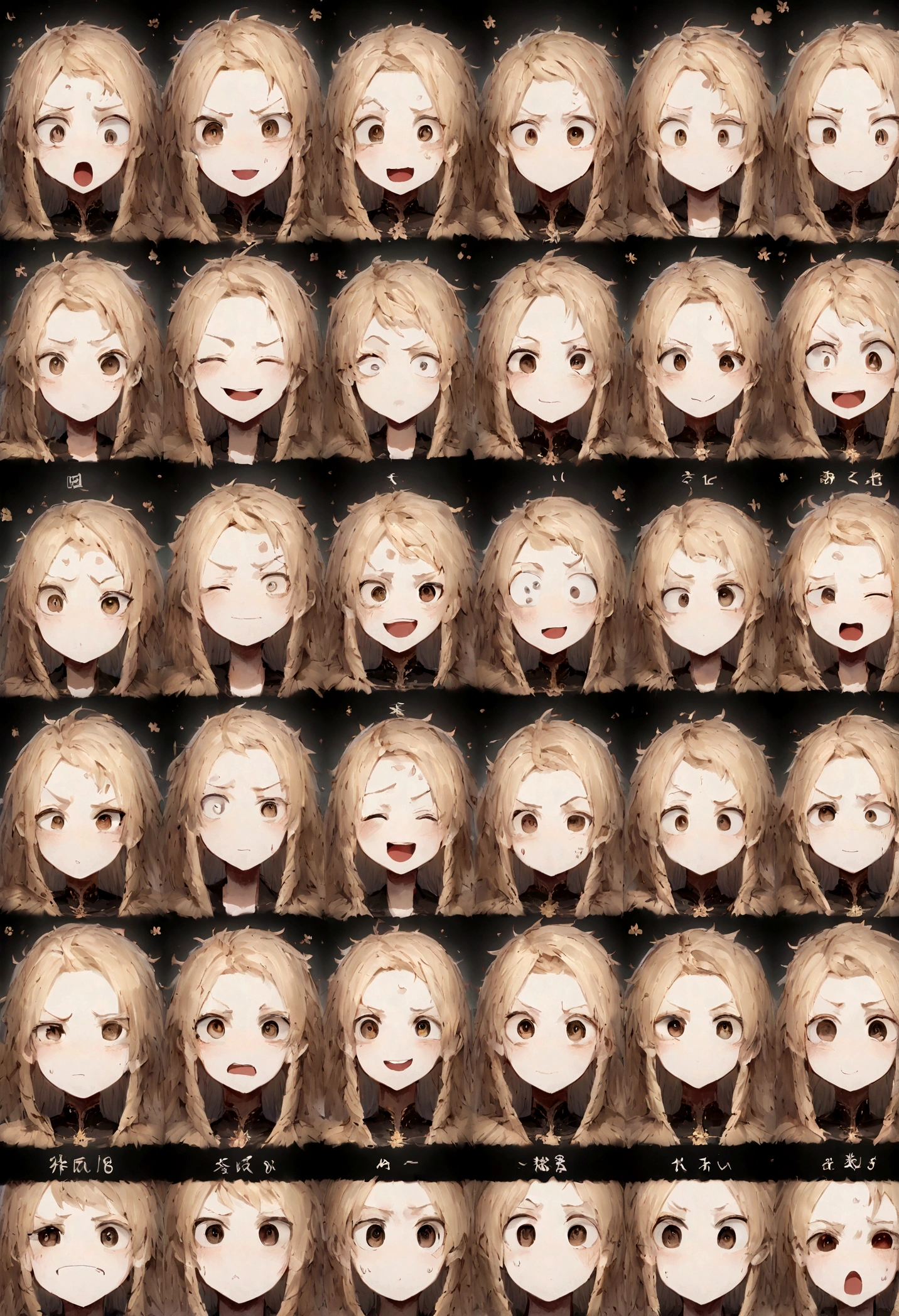 ,Have big eyes,Different emotions,Different postures and expressions。angry,frowned upon,Lovely,having fun,High Detail