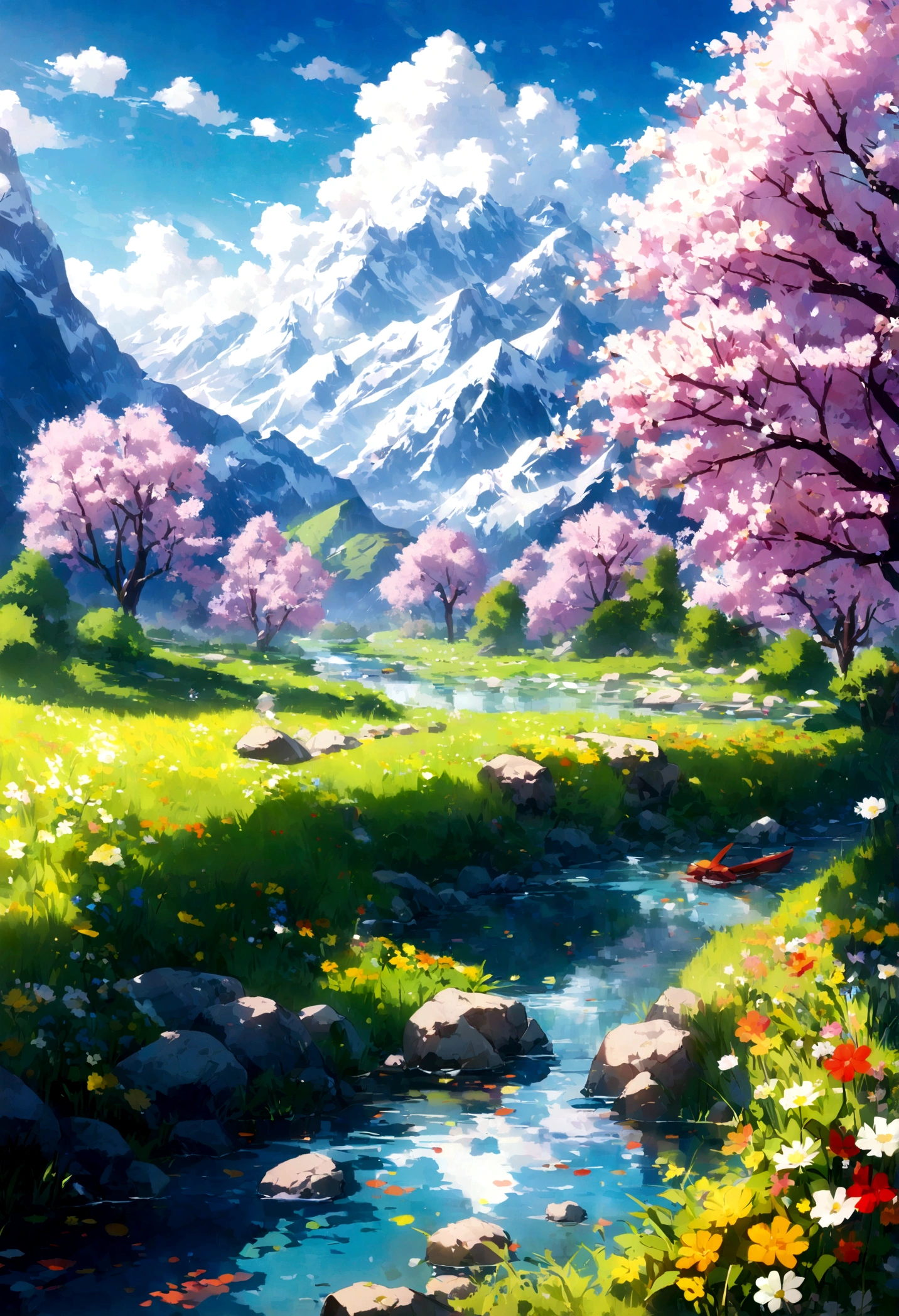 Different scenery in four seasons,Spring, Summer, Spring, Winter