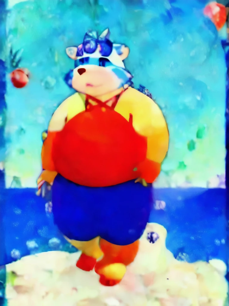 (masterpiece, best quality:1.2), xiaobo,furry,overweight,the whole body,foot,sea,swimming trunks