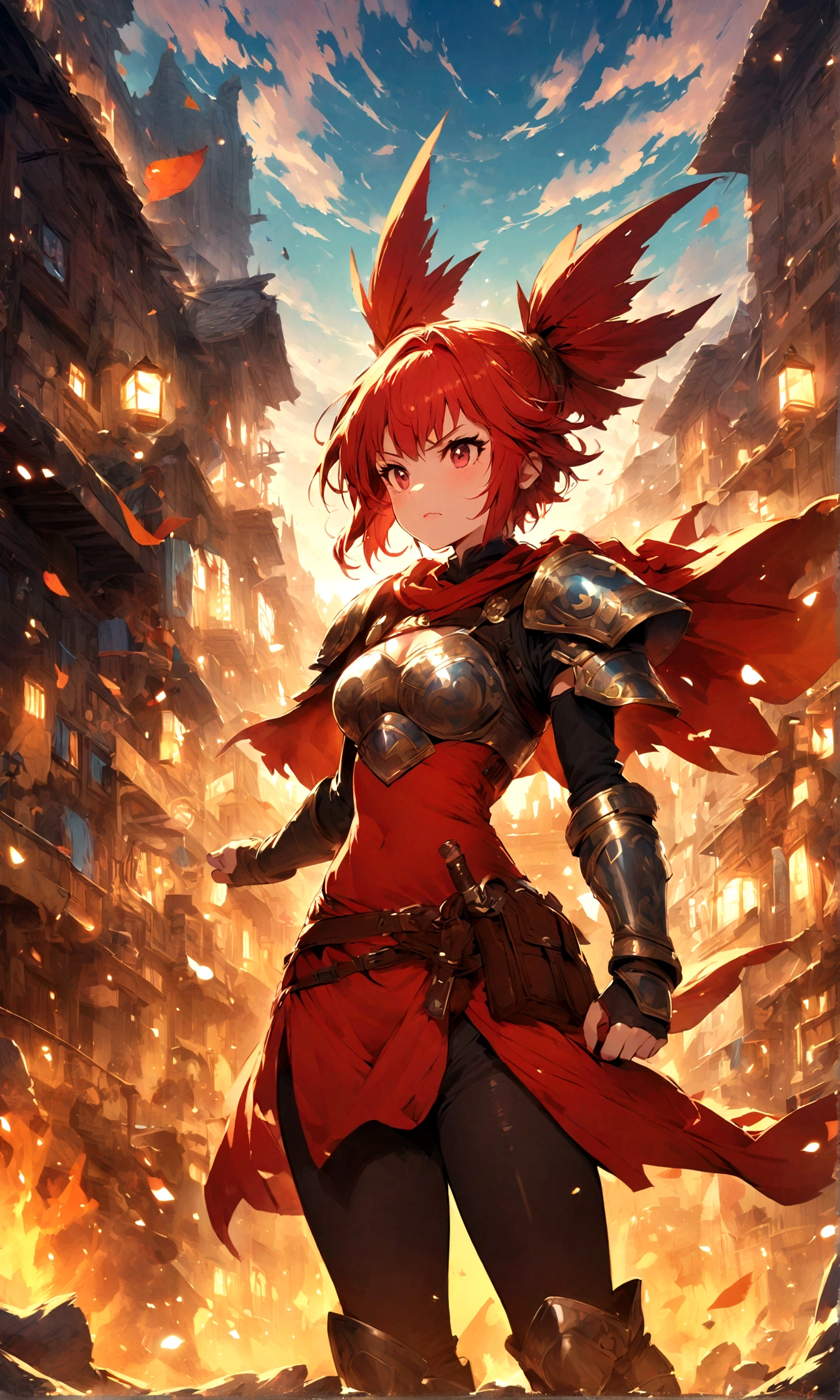 Woman 1,Woman warrior,RPG town background,Dragon Quest 3,POP Illustration
