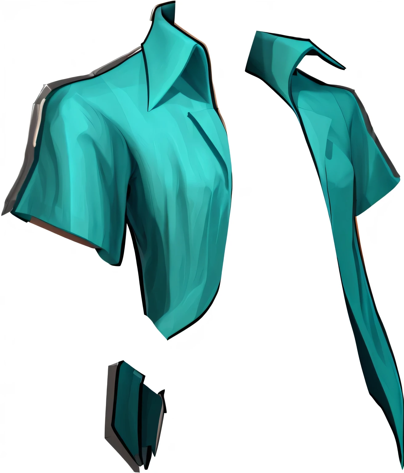 Blue Beach Shirt,Rich details,Pleats,3d,HD