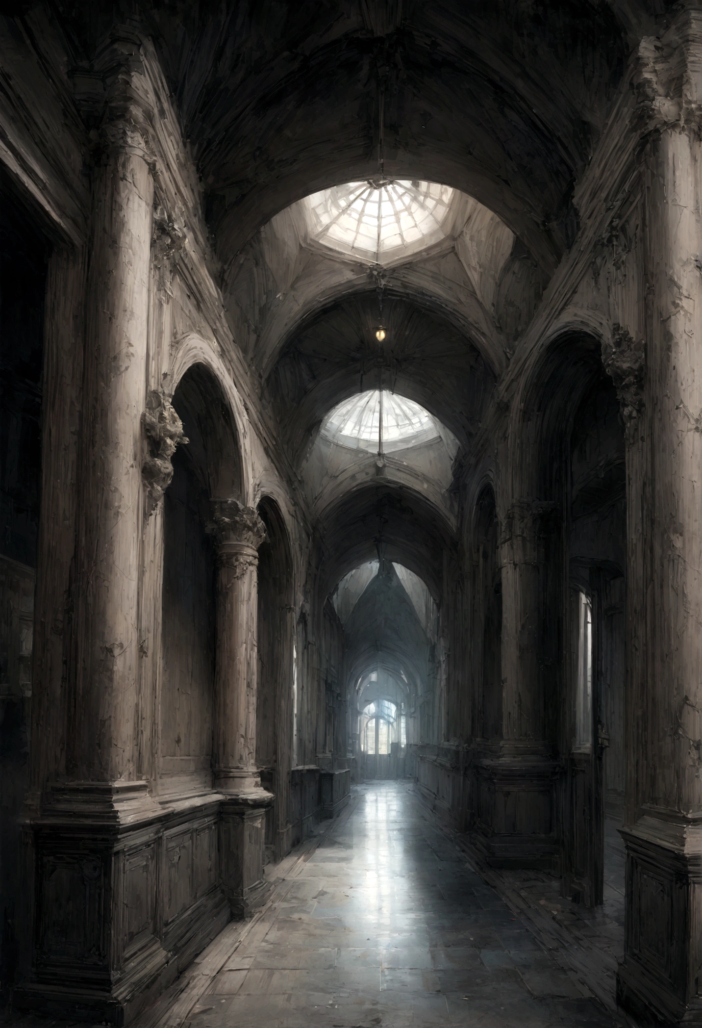 Dark Night,Of an abandoned mansion full of secrets, Dark and mysterious hallway, Relax, Interior Architecture, Gothic art, realism, One person&#39;s perspective, outside, Canon, Super Detail, high quality, High resolution, 8k, 最high quality