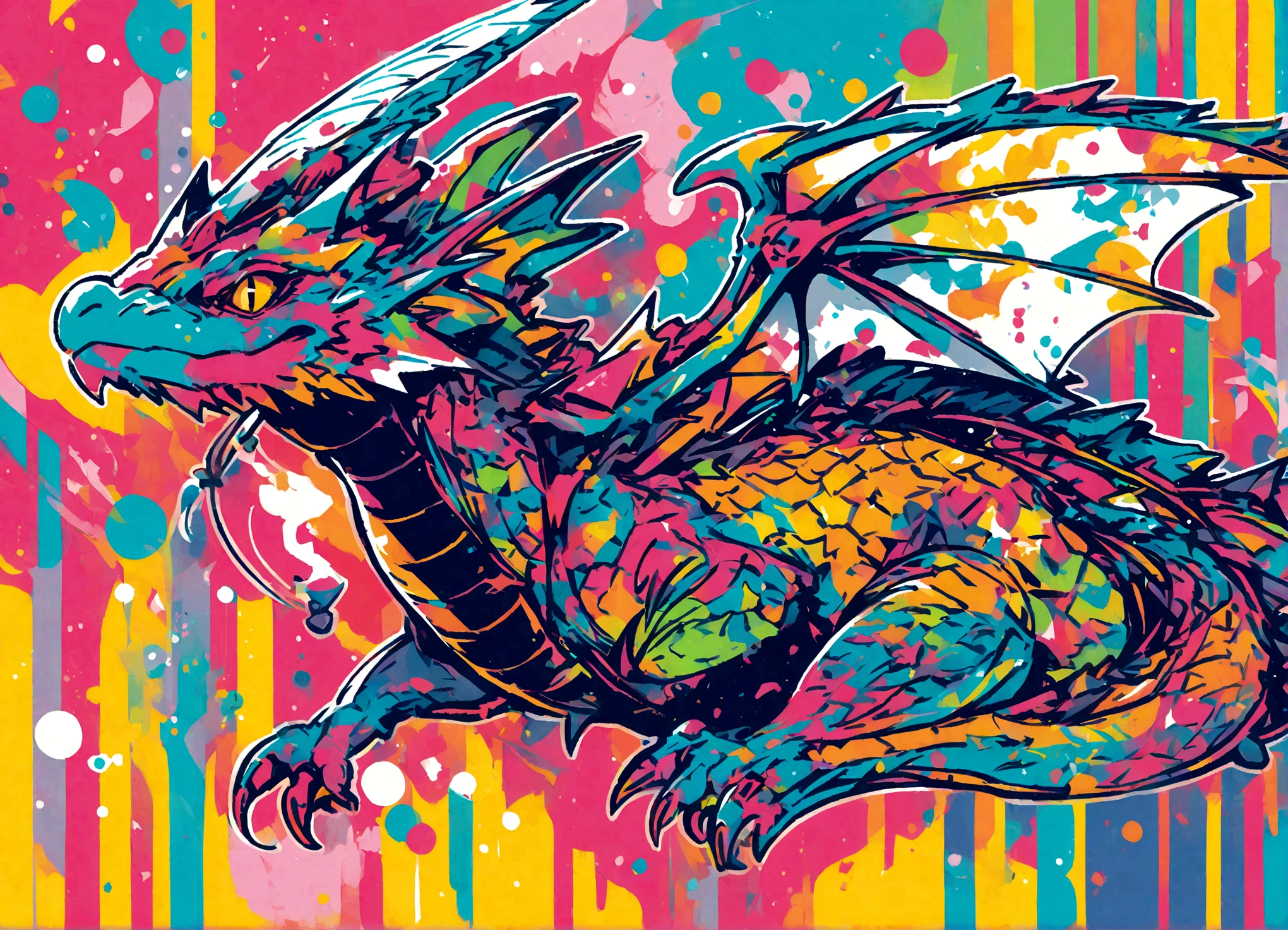 Dragon,whole body,POP Illustration