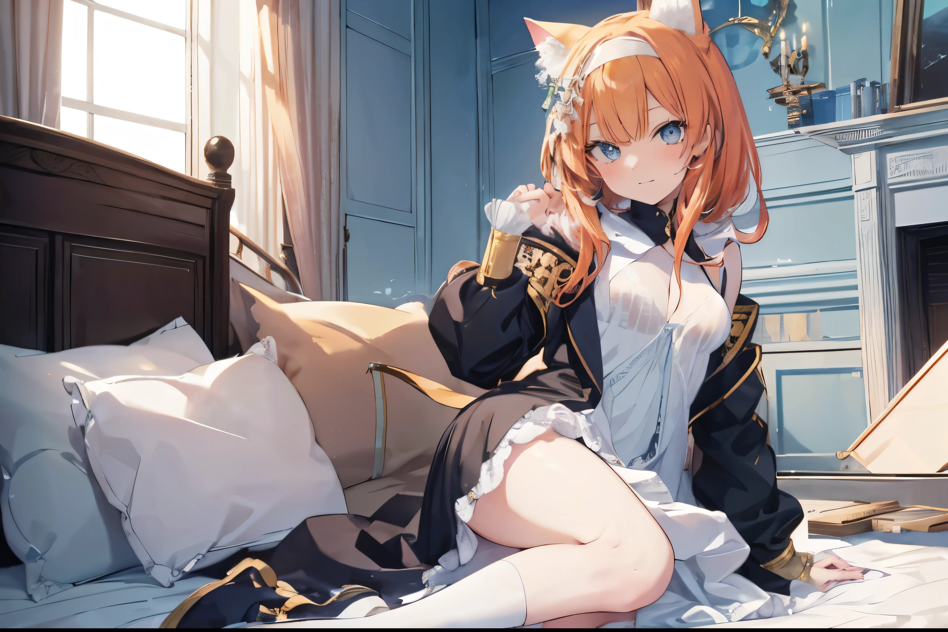 Marie、masterpiece、Best image quality、最high quality、One Girl、 ( Perfect Face), independent , Looking into the camera, masterpiece, Anime art style, Cute Characters, full BODY、Most detailed, high quality、Shiny Hair、Panic look、Very fine and beautiful bright eyes、Very detailed, clear and beautiful face, Awards, Anatomically correct、Cat ear、Orange Hair、It must be detailed enough to be easily identifiable.、ta、Small breasts、uniform、Hooded