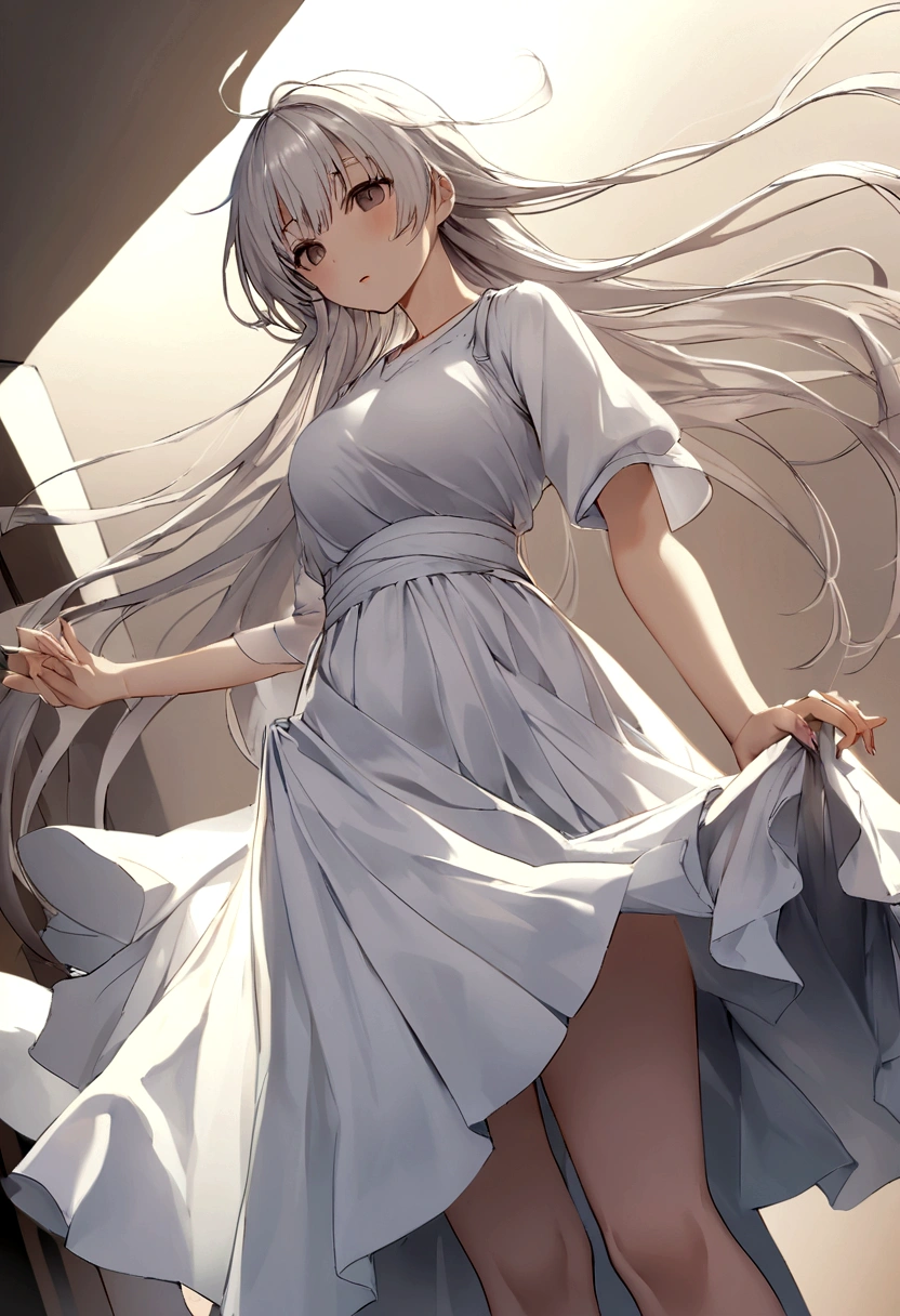 A strong wind exposes her white cotton panties、A strong wind exposes her white cotton panties、Kyoko Otonashi Maison Ikkoku Low Angle、Long skirt、強風でHolding the flipping skirt with your hand、A strong wind exposes her white cotton panties、:((Holding the flipping skirt with your hand))