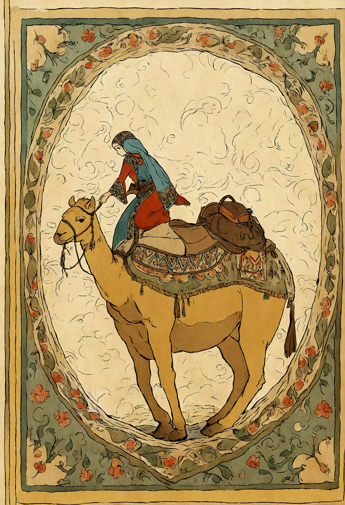 camel的插图,Saddle and saddle on back,半机械人camel,camel神,camel,可怜的camel,Beautiful artwork illustration,camel,Arab,Color illustration of tattoo,persian folkore illustration,骑camel,Beautiful illustrations,Art Illustration,Illustration Art,Beautiful Gaussian folk illustration,Persian folk art style