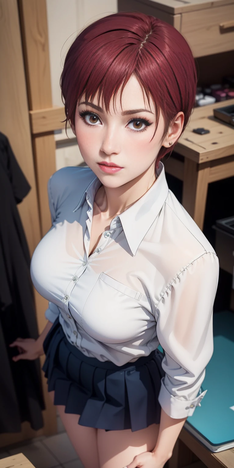 (((HD photo))), ultra high res.photorealistic: 1.4, UHD, masterpiece, trending on artstation,  POV, portrait, closeup of face and cleavage, pretty, cute face, most beautiful in the world, (focus on cleavage:1.2), male torso, (large sagging breasts:1.3), paizuri, (cum:1.1), soft, delicate, (long red hair), (titfuck:1.1), (squeezing her breasts:1.6), (wearing white doctor shirt), (cum on tits:1.3), (wearing black sports bra:1.3), medical fetish, sunkissed, (holding breasts:1.5), hospital ward background, 