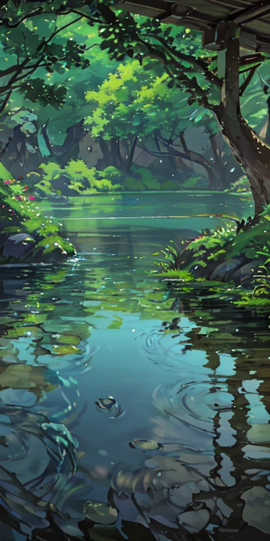 China, spring, jungle, lake, cave, Fall, Tree, grassland, rock, deer, hot spring, water vapor, (illustration: 1.0), epic work, Realistic lighting, High-resolution details, masterpiece, best quality, (Highly detailed CG Unity 8k wallpaper)