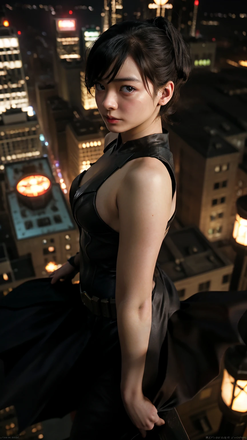 ((masterpiece, highest quality, High resolution, Realistic, born, 8k wallpaper)),((jennifer・Connery:1.4)),A beautiful woman,Delicate depiction, (Huge and stunning goddess shot,From above, Very hot and sexy, Amazing beauty, Perfect balance, Beautiful body, Slim body beauty: 1.4), 夜の街のスカイラインを見下ろす屋上に立つBatman, Gotham city background, nighttime in Gotham city, Gotham city, 映画Batmanから, Gotham city double exposure, Gotham city style, Batmanのフィルムスチル, metropolis filmic Gotham city, サイバーパンクBatman, Batman映画の静止画, Batman映画ではスチルシネマティック, Gotham setting, Batman, Gotham,