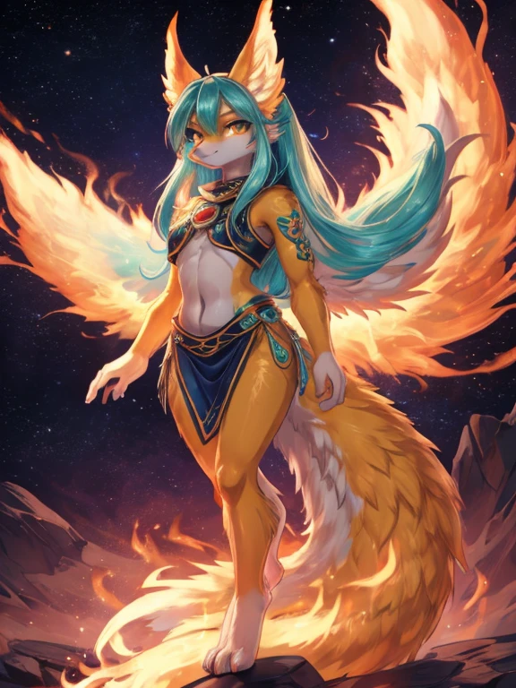  Miku Hatsune, agua&blanco, alta definicion, orejas de kitsune, tatuaje dorado, tatuaje tribal, vista cuerpo completo, patas hermosas,mirada intimidante, Ojos azules profundos, aura magica, kitsune espacial, mystical aura, mystical aura, cola larga y esponjosa, ojos potenciados, aura espacial, chica divina, dios kitsune, divinidad espacial, multiple colorful space, galactic landscape, dark aura magica, magia galaxia