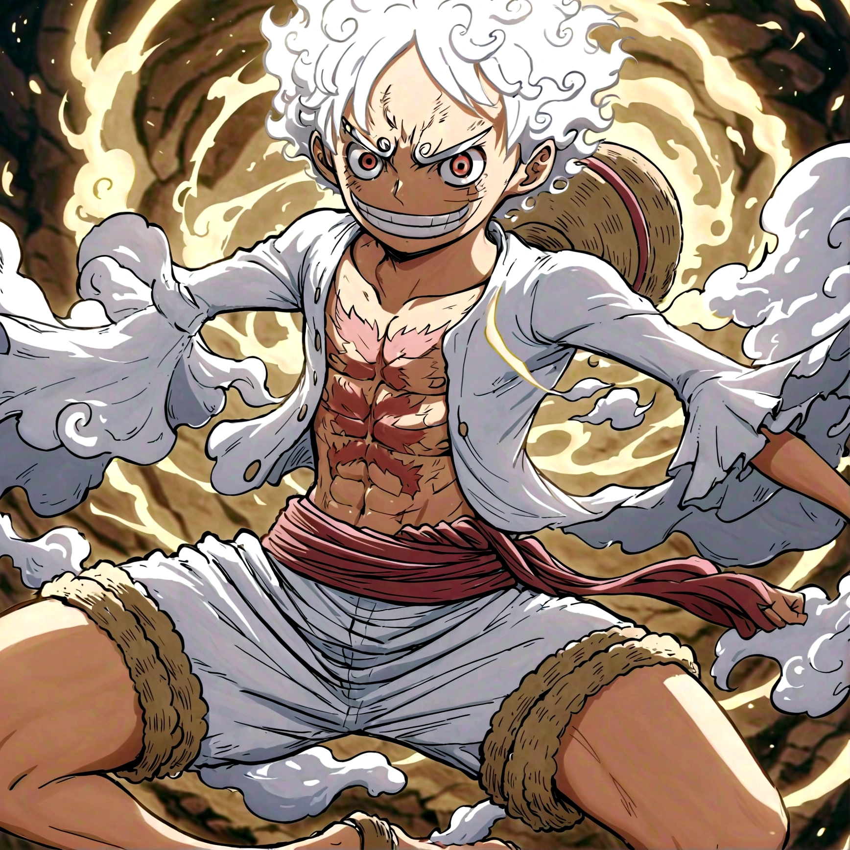 luffy from "ONE PIECE",(\lu fei wu dang\),anatomical correct,dynamic pose,xianxia,solo