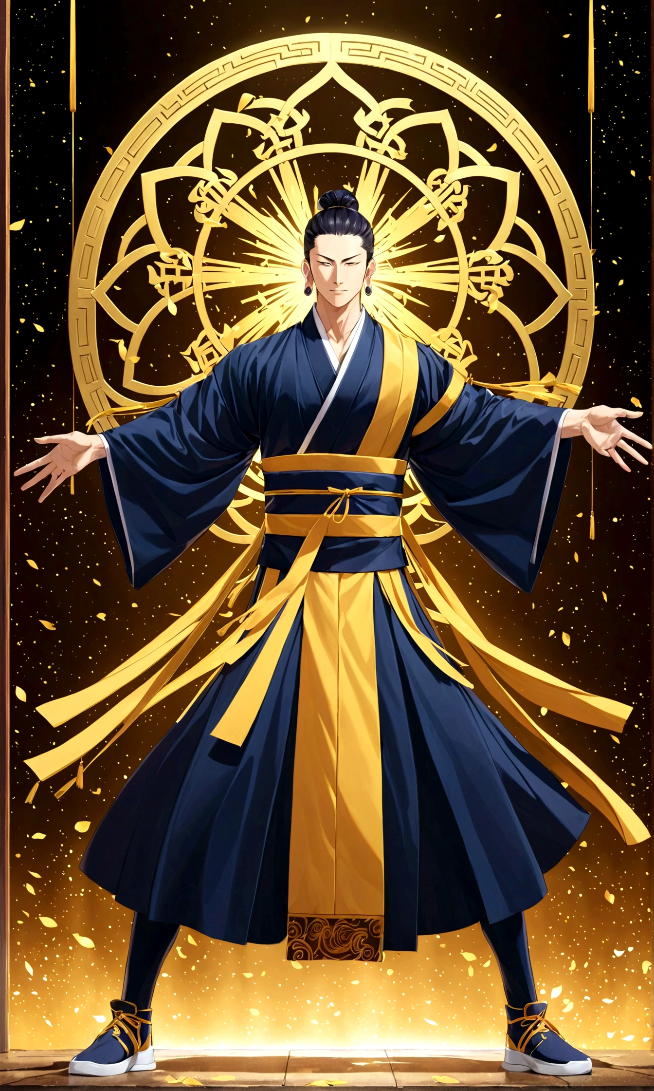 gojou_satoru,Jujutsu Kaisetomical correct,dynamic pose,xianxia