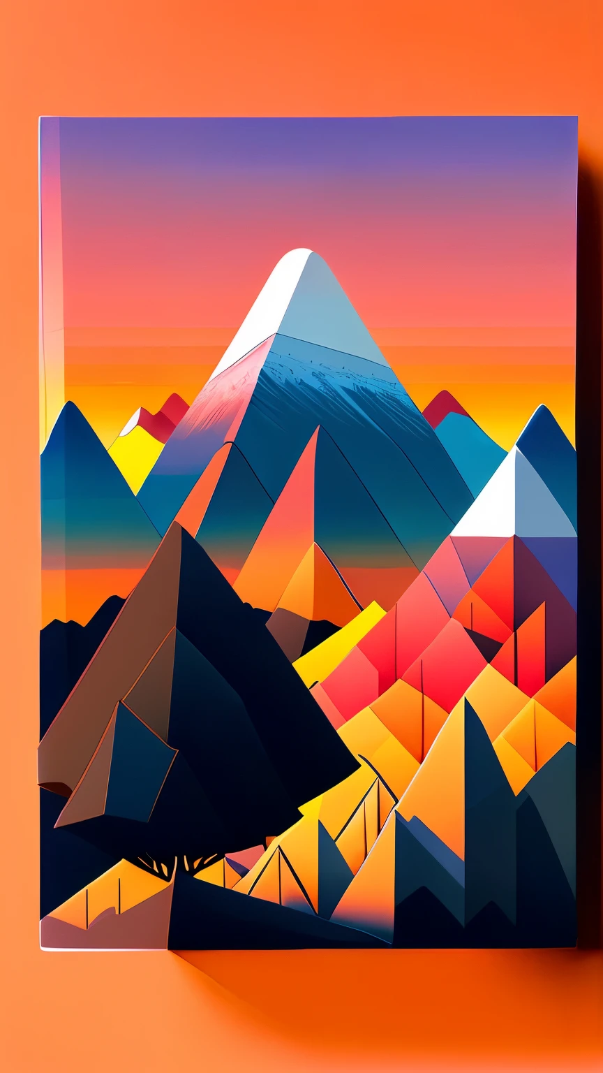 a sunset view of mountains and trees in the distance, inspired by Mike Winkelmann, by Christopher Balaskas, by Justin Gerard, by Mike Winkelmann, by Andrei Kolkoutine, beeple and mike winkelmann, realism | beeple, mountainscape, mountain sunrise, by miles johnston, art contest winner on behance