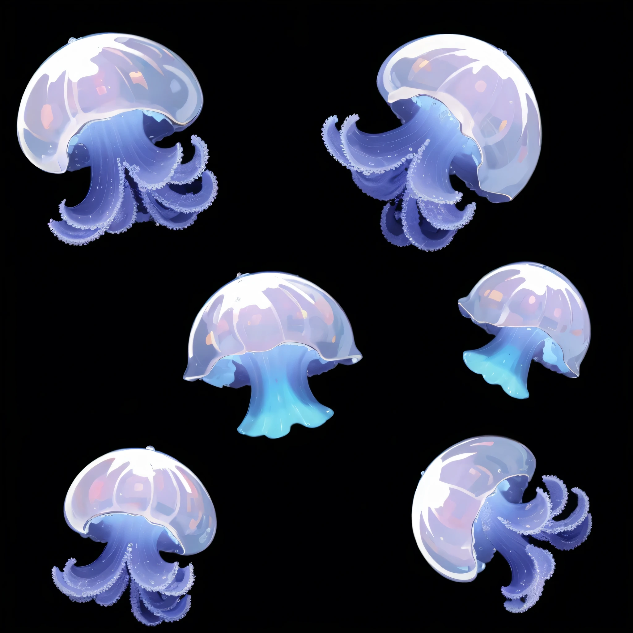 masterpiece, best quality, bunch of small jellyfishes