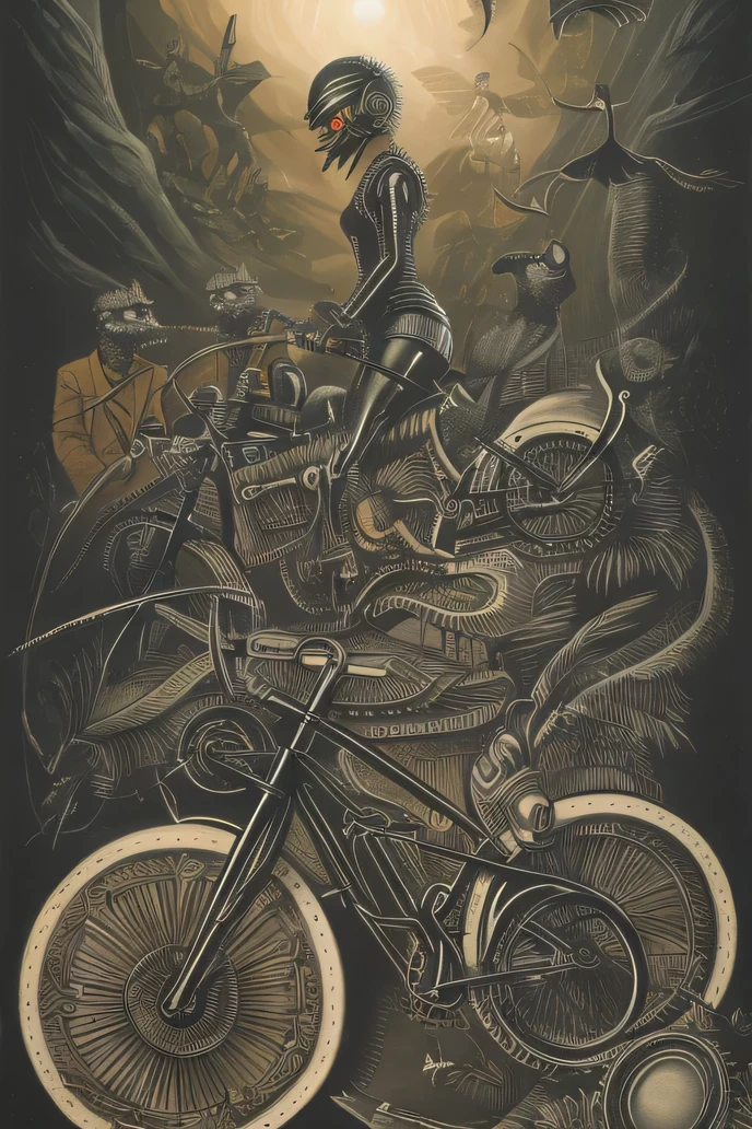 velocipede punk surrealism dark drawing