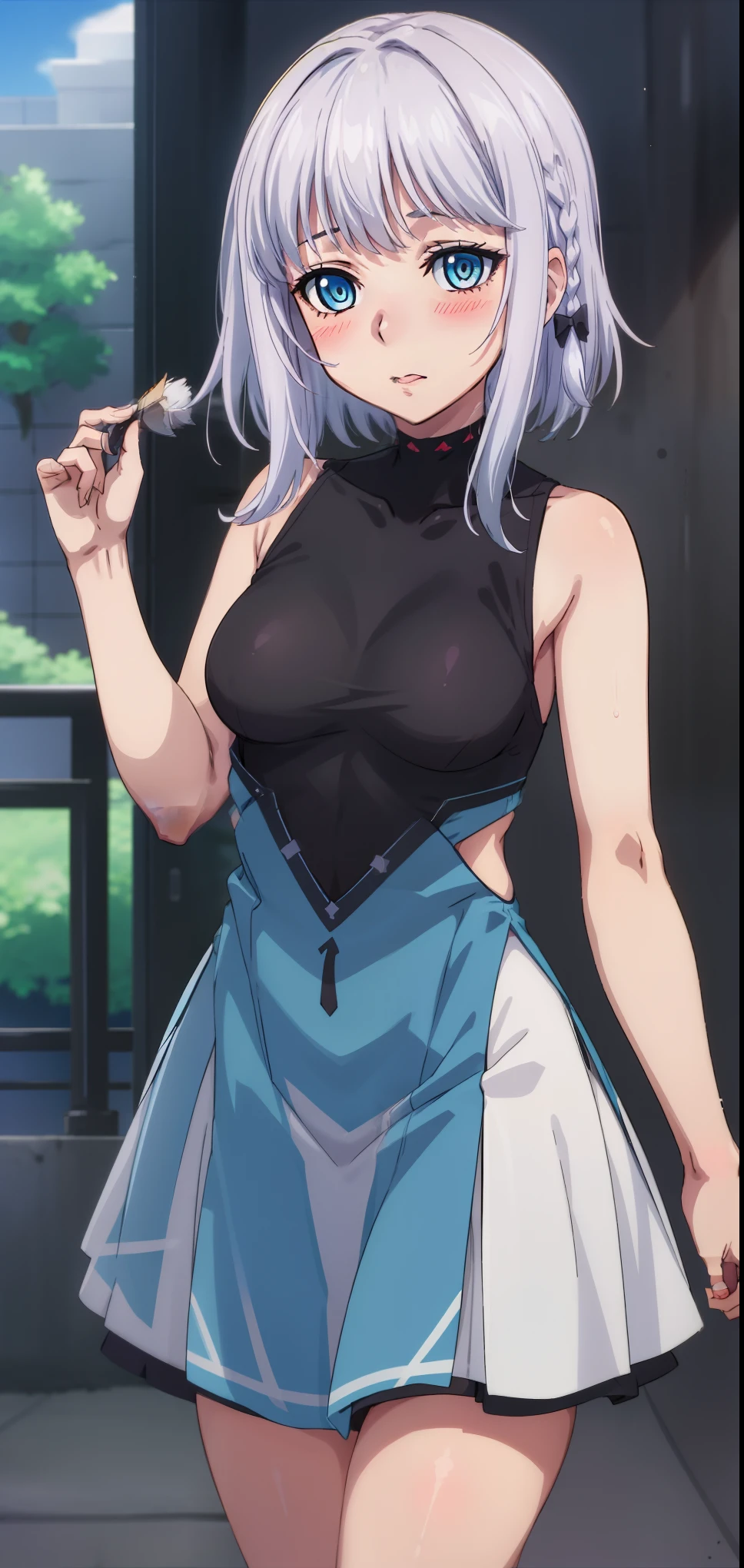 1 girl, kanon kanase, blush, medium breasts, sleeveless,((cowboy_shot, random dress)), 30-year-old, healthy skin.