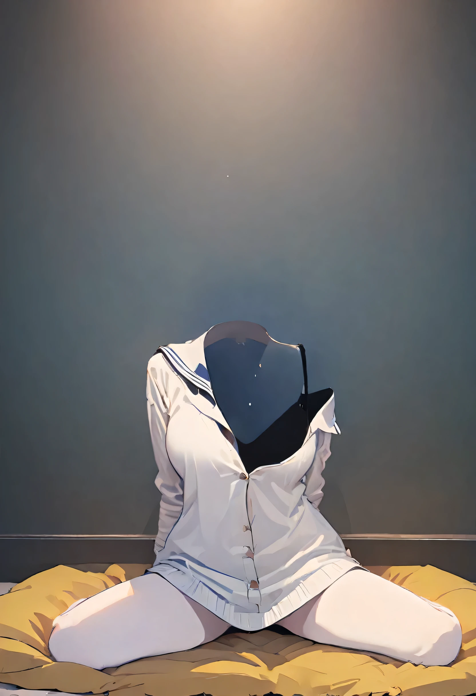 Nobody,(masterpiece, highest quality:1.2), 1 girl, alone,Spread your legs、Anime Style、highest quality, High resolution, unity 8k wallpaper, (shape:0.8),White costume、Drooling、sweat、Dark Room、indirect lighting、Neon color、Unbuttoned、Half-dressed、Spotlight