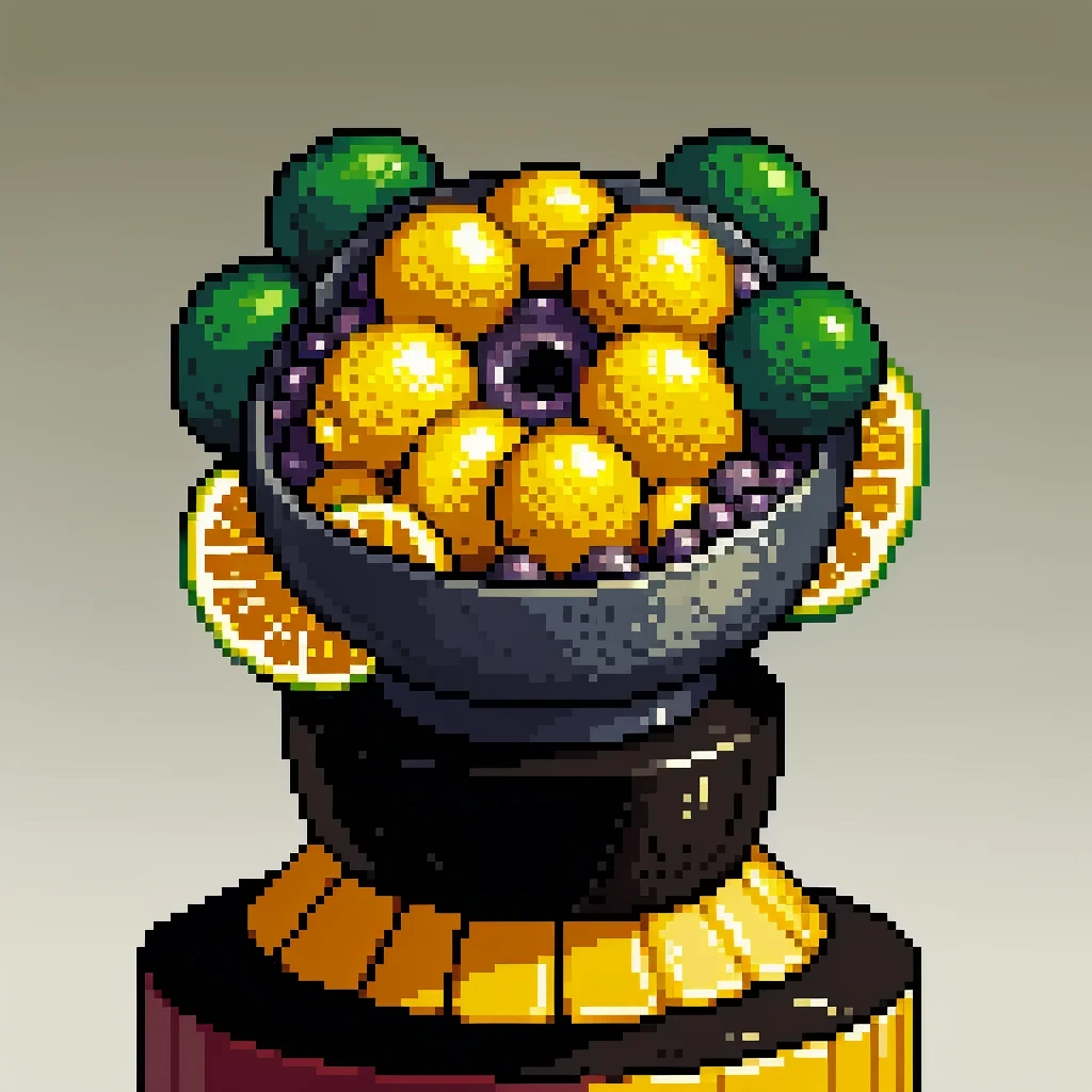a lemon, pixelated, 8-bit, low resolution, lemon slice, juicy, citrus, vibrant colors, vivid colors, minimalist, simplistic, playful, whimsical, abstract, geometric, retro, vintage, nostalgia, (best quality,4k,8k,highres,masterpiece:1.2),ultra-detailed,(realistic,photorealistic,photo-realistic:1.37)