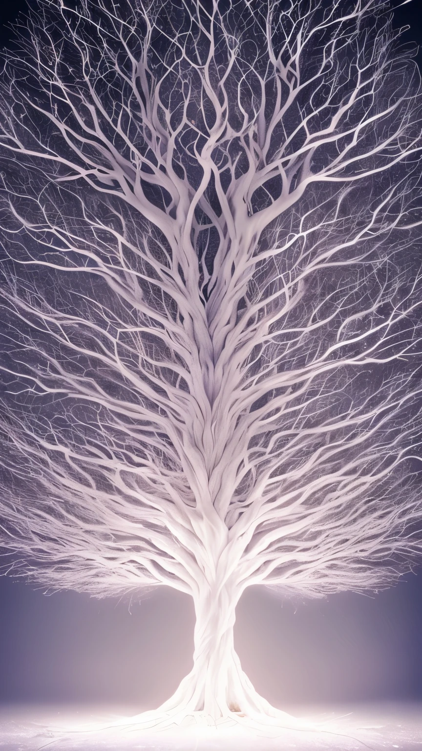 a white tree with a lot of branches in the middle of it, magical tree, fantasy tree, glowing veins of white, magic tree, cosmic tree of life, cosmic tree, giant white tree, a beautiful tree, the tree of life, tree of life, an enormous silver tree, marc adamus, white glowing aura, beautiful lit, enlightenment. intricate