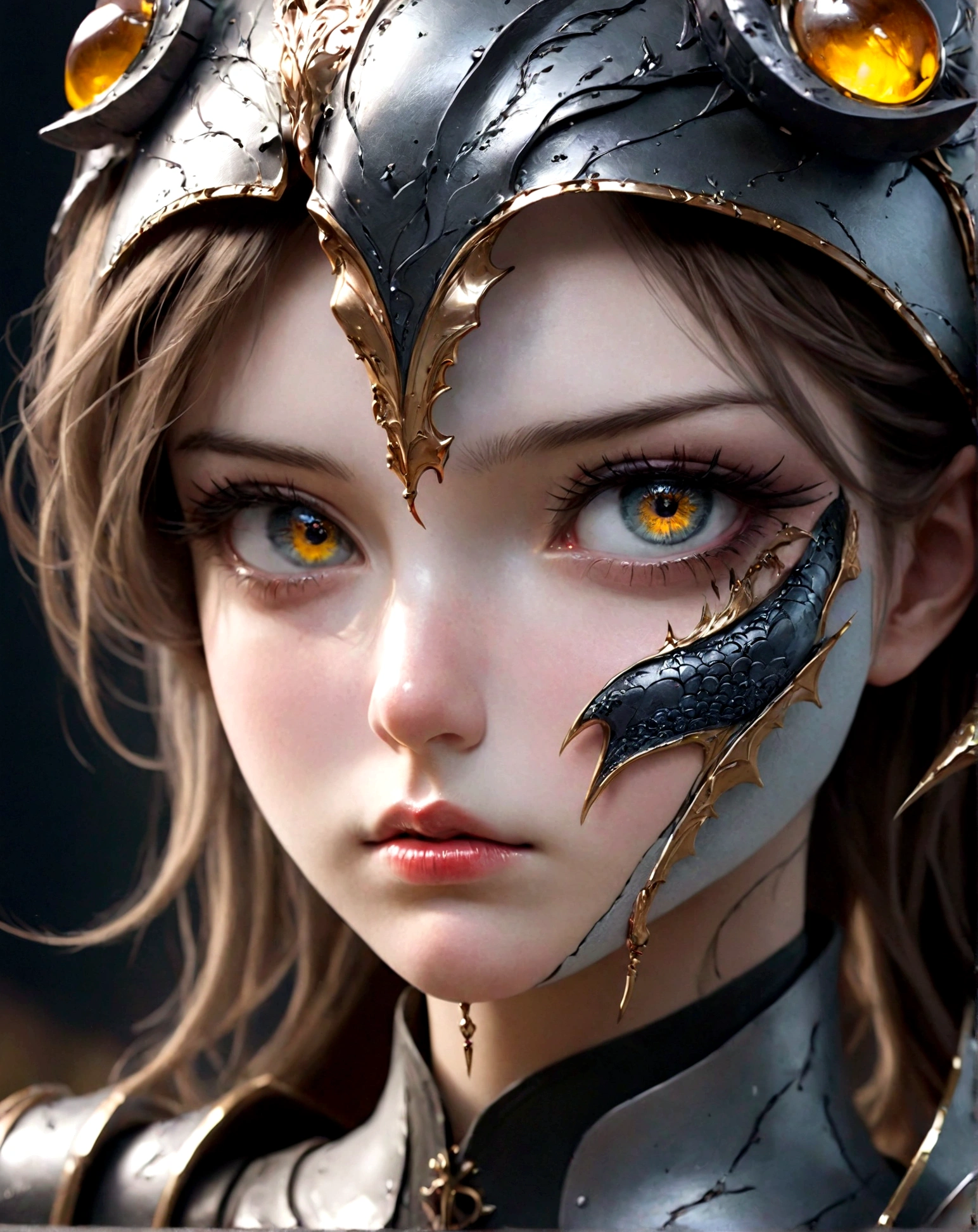 villainesse, full body, ful armor, UHD, 8k, epic realism, ultra detailed