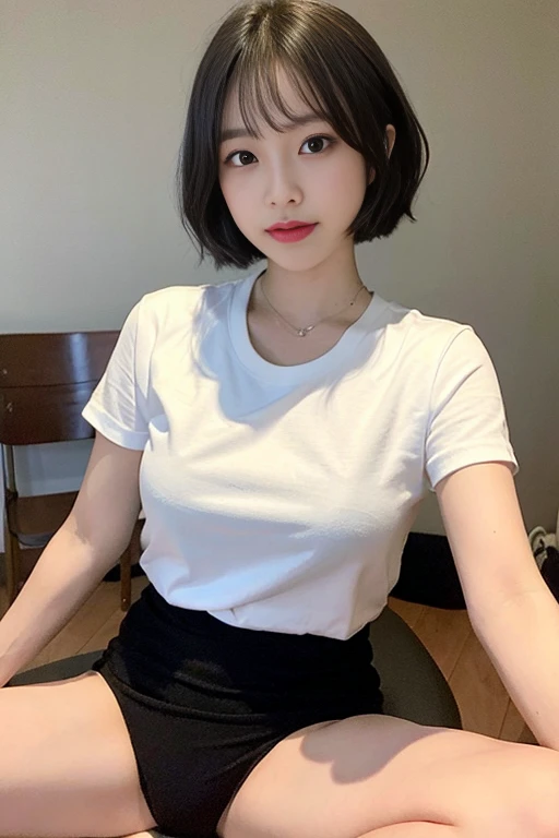 ((highest quality、8k、masterpiece:1.3))、detailed 女性:1.3、(Short Shorthair、)、shirt:1.1、超detailed、detailed、eyelid、((Sexual Panties:0.9))、((Spread your legs wide:1.4))、