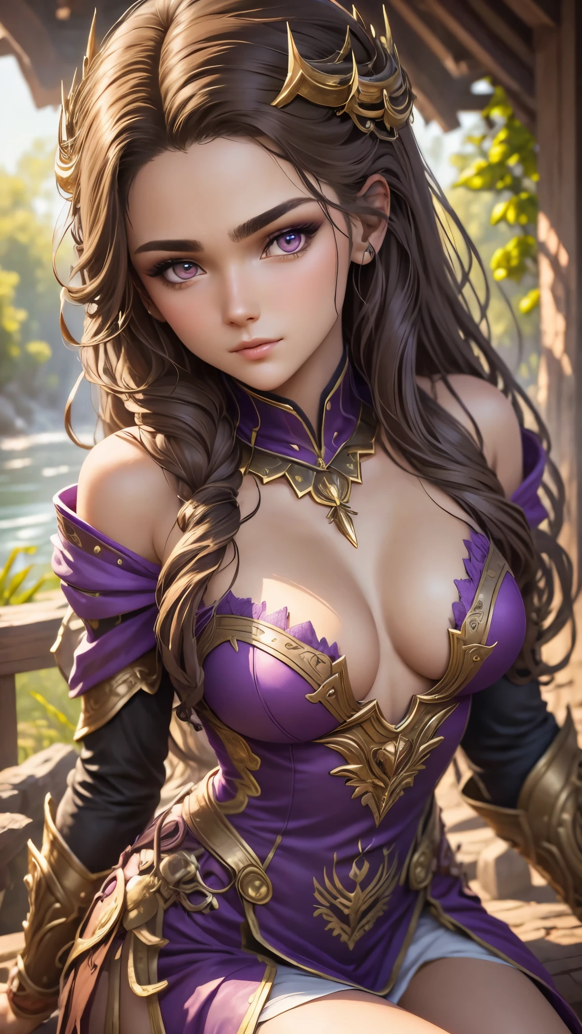 Zerg Queen Beautiful Girl: Lanlinger 18 years old, messy hair, oil painting, beautiful perfect face, soft skin perfect face, light purple and purple added, light red added, intricate details, splash screen, 8k resolution, masterpiece, cute face, mysterious magic array background