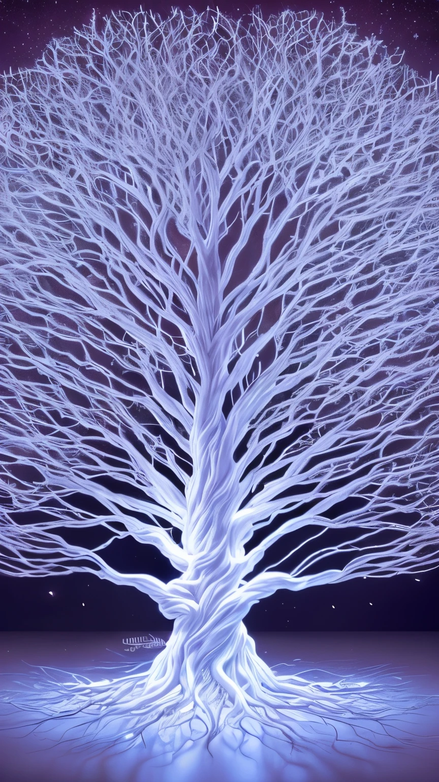 a white tree with a lot of branches in the middle of it, magical tree, fantasy tree, glowing veins of white, magic tree, cosmic tree of life, cosmic tree, giant white tree, a beautiful tree, the tree of life, tree of life, an enormous silver tree, marc adamus, white glowing aura, beautiful lit, enlightenment. intricate