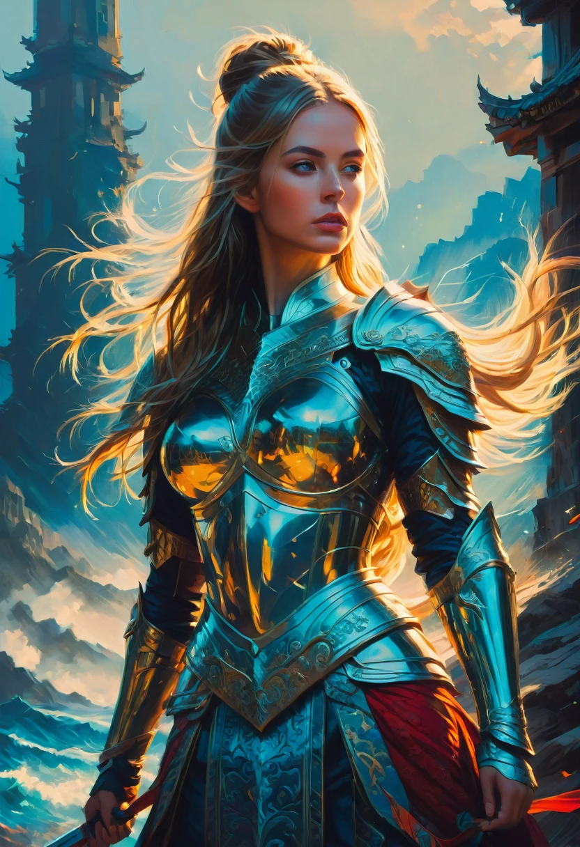 Female Warrior, by Alena Aenami, best quality, masterpiece, very aesthetic, perfect composition, intricate details, ultra-detailed