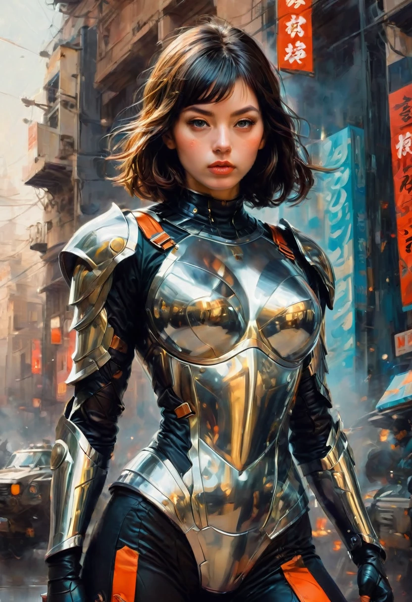 Female Warrior, by ILya Kuvshinov, best quality, masterpiece, very aesthetic, perfect composition, intricate details, ultra-detailed
