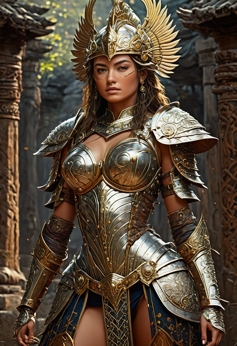 Female Warrior, best quality, masterpiece, very aesthetic, perfect composition, intricate details, ultra-detailed