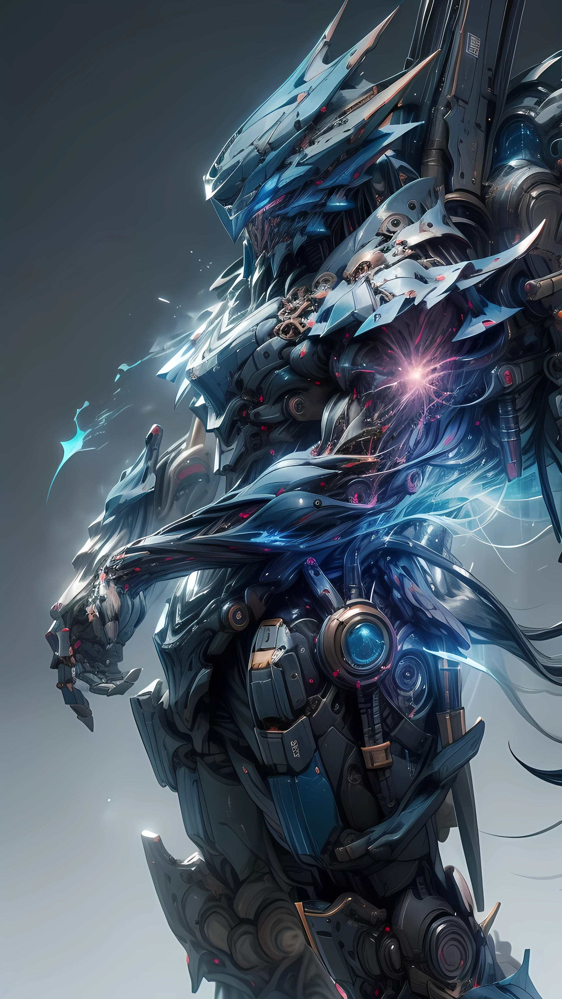 Cyberpunk Samurai, 8k octane 3d render, 8 k octane detailed render, cyberpunk samurai, cyberpunk art ultrarealistic 8k, fantasy style 8 k octane render, octane 8k render, octane 8 k render, cyberpunk blue flame suit,blue flame aura, high - tech,katana swords, blue