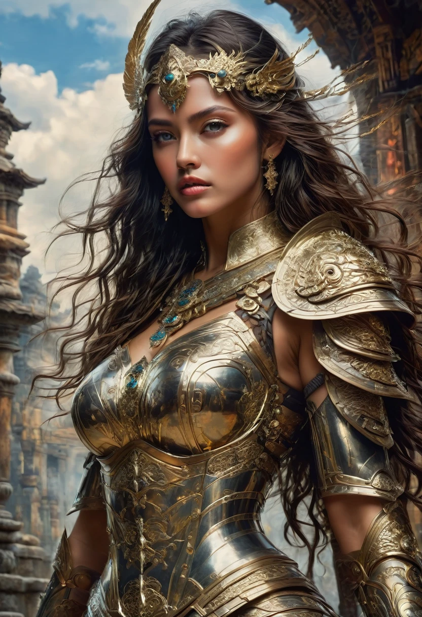 Female Warrior, best quality, masterpiece, very aesthetic, perfect composition, intricate details, ultra-detailed