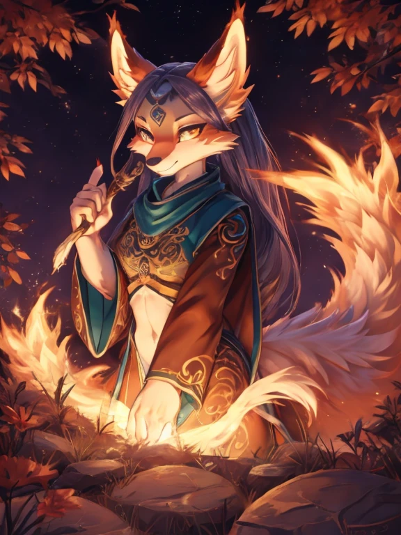 Azuna, earth bending, kitsune ears, jardin zen