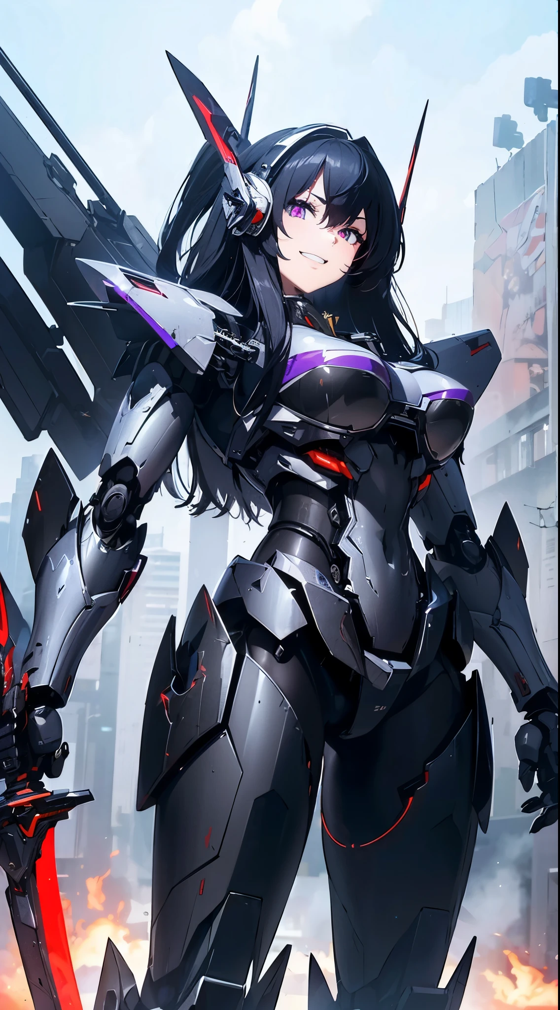 Eyes of the machine glowing red、Wicked Smile