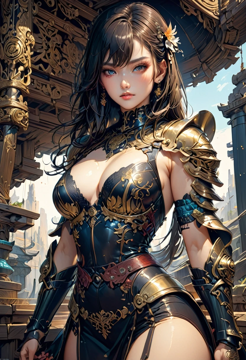 Female Warrior, best quality, masterpiece, very aesthetic, perfect composition, intricate details, ultra-detailed