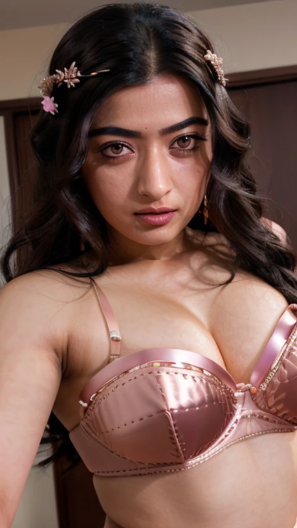  Rashmika Mandanna,((banded piggy hair style)),(selfie style), (( looking at viewer)),((big cheeks)),30 year old woman,1woman,solo,breasts,(fleshy face),long hair,cleavage,black hair,navel,midriff,bikini, bedroom , nerd glass,
best quality,masterpiece,illustration,an extremely delicate and beautiful,CG,unity,8k wallpaper,Amazing,finely detail,masterpiece,official art,extremely detailed CG unity 8k wallpaper,incredibly absurdres,huge filesize,ultra-detailed,highres,extremely detailed,beautiful detailed girl,realistic,broad fleshy body, ((perfect eyes nd eyebrow))