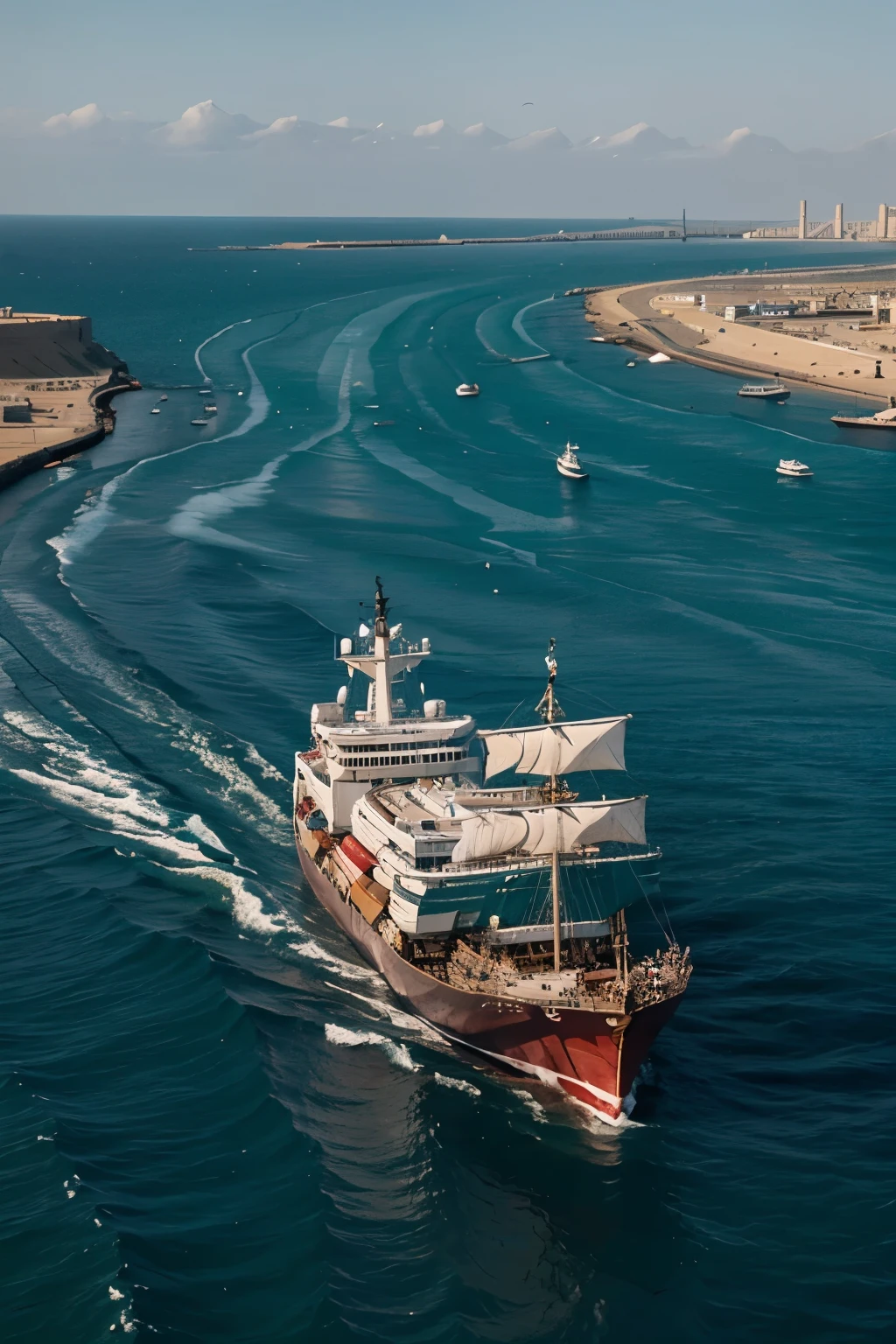 A ship sails through the Bhosphorus Strait